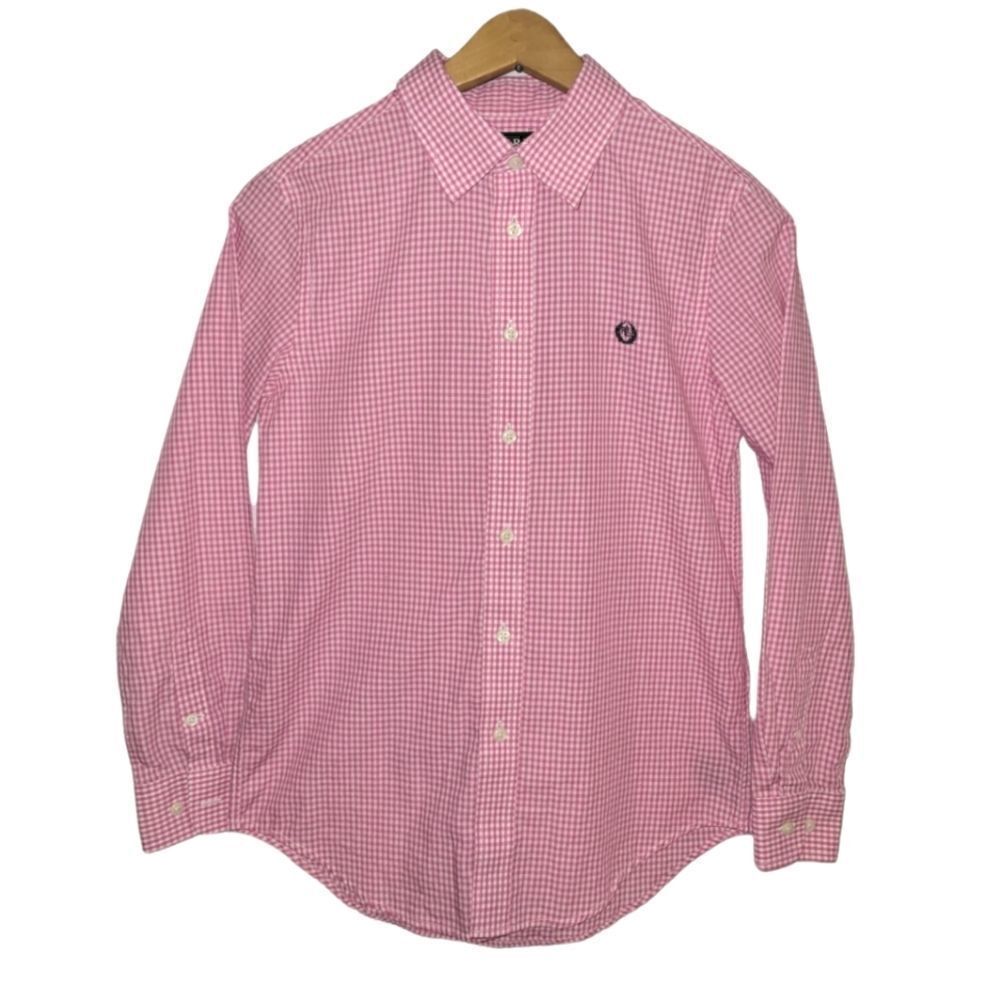 NWOT Lauren Ralph Lauren Pink and White Button Down Button Up Dress Shirt 14